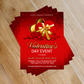 Red Valentine's Day Event Heart Box & Rose Petals Flyer