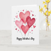 Red Valentines Day Heart Balloon Card Karte (Gelbe Blume)