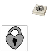 Red Valentines Doodle Heart Lock Zeichnend Herzkun Gummistempel (Stempel)