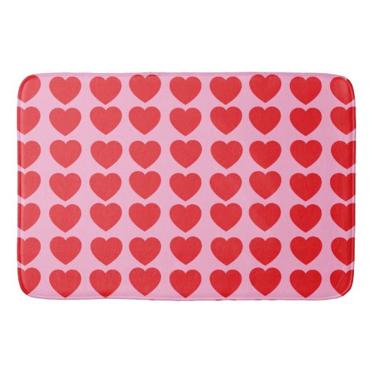 Red Valentines Hearts Badematte (Vorderseite)