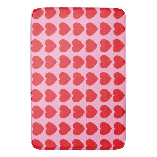 Red Valentines Hearts Badematte (Vorderseite Vertikal)