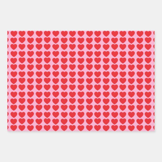 Red Valentines Hearts Geschenkpapier Set (Vorderseite 2)