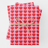 Red Valentines Hearts Geschenkpapier Set (Beispiel)