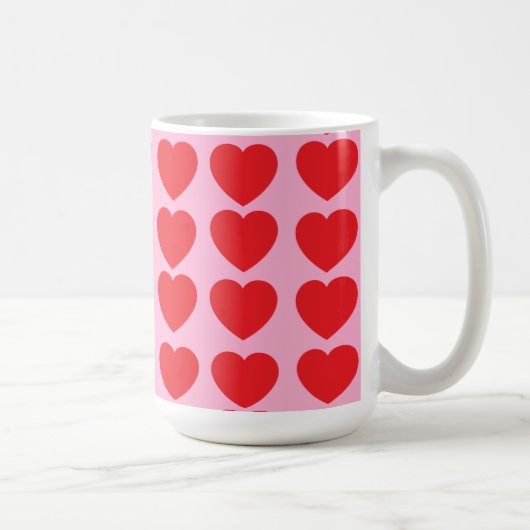 Red Valentines Hearts Kaffeetasse (Rechts)