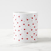 Red Valentines Hearts Muster Jumbo-Tasse (Vorderseite)