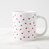 Red Valentines Hearts Muster Jumbo-Tasse (Rechts)