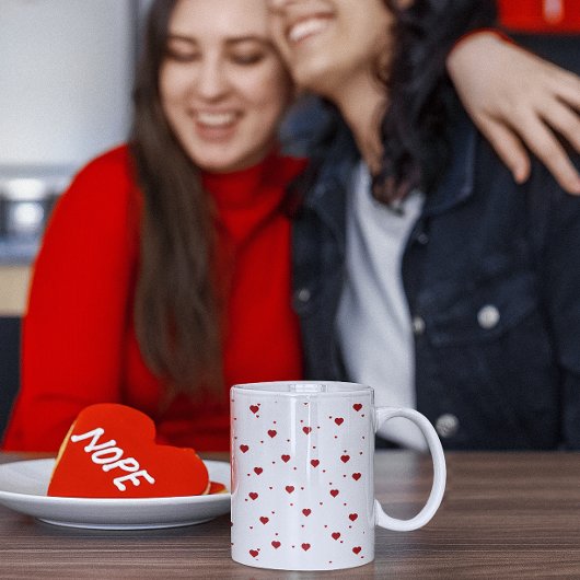 Red Valentines Hearts Muster Jumbo-Tasse