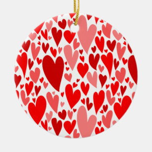 Red Valentine's hearts ornament