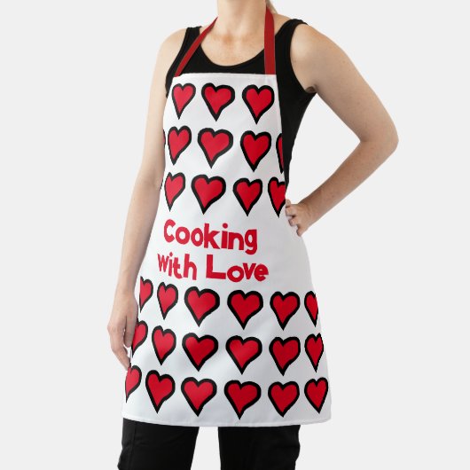 Red Valentines Hearts Schürze (InSitu)