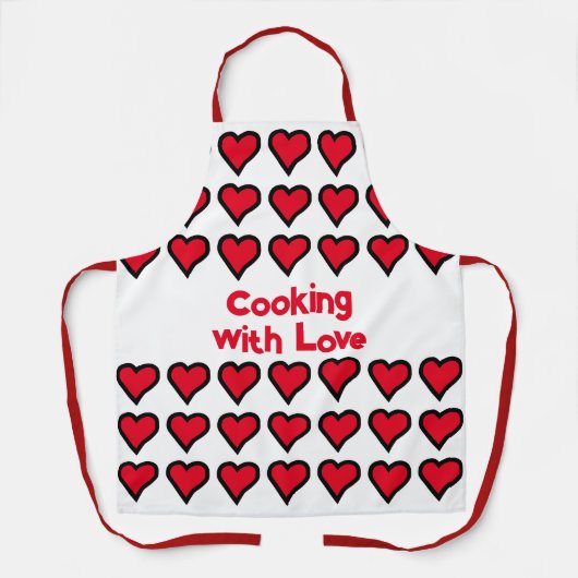 Red Valentines Hearts Schürze (Vorderseite)