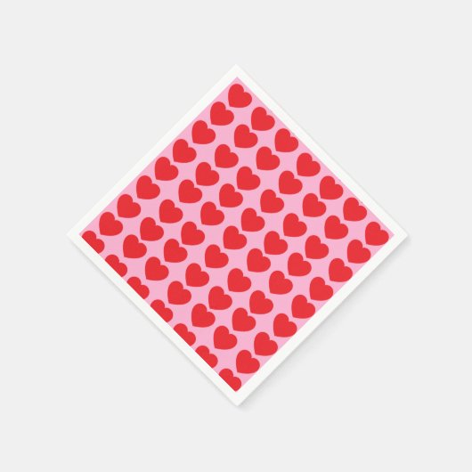 Red Valentines Hearts Serviette (Ecke)