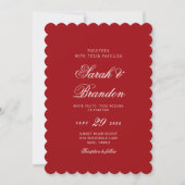 Red Valentines Minimalist Script Wedding Einladung (Vorderseite)
