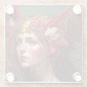 Red Valkyrie Fantasy Art Glasuntersetzer (Rückseite)