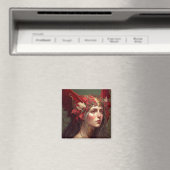 Red Valkyrie Fantasy Art Magnet (In Situ (Geschirrspüler))