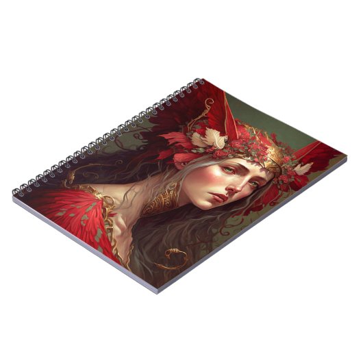 Red Valkyrie Fantasy Art Notizblock (Linke Seite)