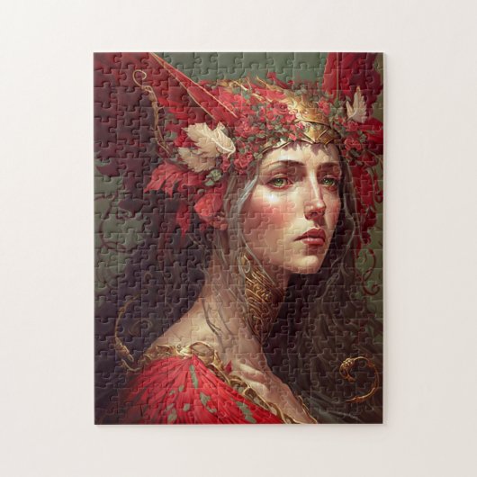 Red Valkyrie Fantasy Art Puzzle (Vertikal)