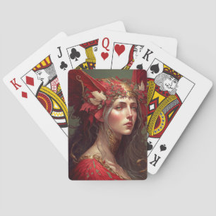Red Valkyrie Fantasy Art Spielkarten
