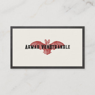 Red Vampire Bat Halloween Business Card Visitenkarte