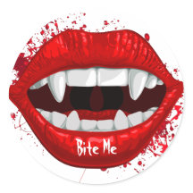 Red Vampire Lips & Fangs