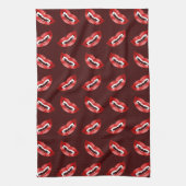 Red Vampire Lips Vampire Mouth Pattern Halloween Geschirrtuch (Vertikal)
