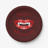 Red Vampire Mouth mit benutzerdefiniertem Hallowee Pappteller (Vorderseite)
