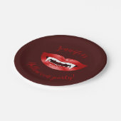 Red Vampire Mouth mit benutzerdefiniertem Hallowee Pappteller (Schrägansicht)