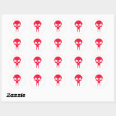 RED VAMPIRE SKULL RUNDER AUFKLEBER (Blatt)