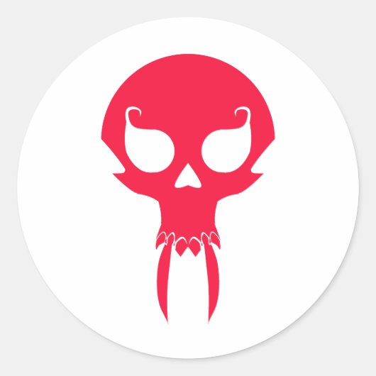 RED VAMPIRE SKULL RUNDER AUFKLEBER (Vorderseite)