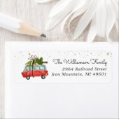 Red Van | Christmas Return Address Label (Insitu)