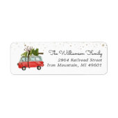 Red Van | Christmas Return Address Label (Vorne)