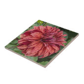 Red Variegated Dahlia Bloom Floral Fliese (Seite)