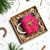 Red Variegated Poinsettia Holiday Tasse