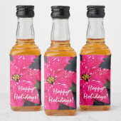 Red Variegated Poinsettias Holiday Alkoholflaschenetikett (Flaschen)