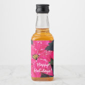 Red Variegated Poinsettias Holiday Alkoholflaschenetikett (Vorderseite)