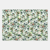 Red Variegated Winterberries Muster Weihnachten Geschenkpapier Set (Vorderseite 2)
