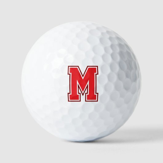 Red Varsity Monogramm Golfball (Vorderseite)