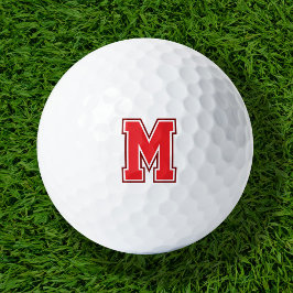 Red Varsity Monogramm Golfball