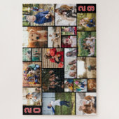 Red Varsity Zahlen Big Foto Collage Your Year Puzzle (Vertikal)