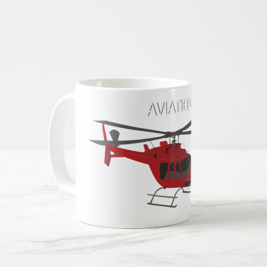 Red Vector Hubschrauber Kaffeetasse (Vorderseite Links)