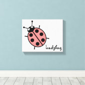 Red Vector Ladybug Leinwanddruck (Insitu (Holzboden))