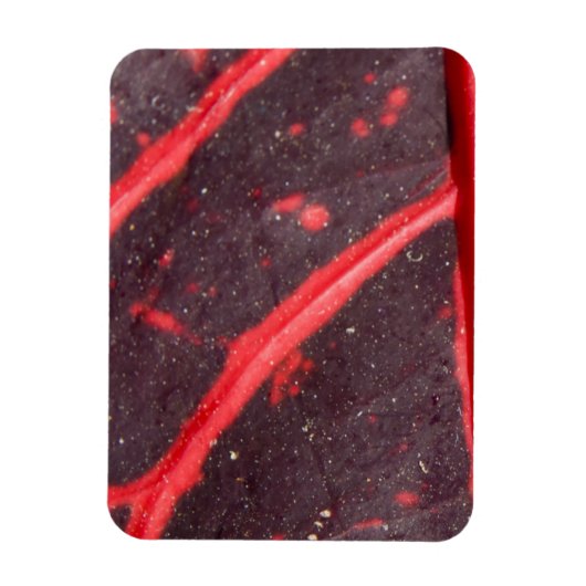 Red Veined Hawaiian Leaf 3 Magnet (Vertikal)