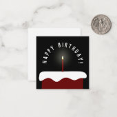 Red Velvet Birthday Cake Lit Candle Happy Birthday Mitteilungskarte (Vorderseite/Rückseite Beispiel)