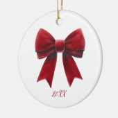 Red Velvet Bow Classic Weihnachten Keramik Ornament (Links)