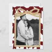 Red Velvet Bow Elegante Posh Foto Holiday Party Einladung (Rückseite)