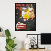 Red Velvet Cake Rezept Chalkboard Küche Poster (Heimbüro)
