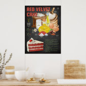 Red Velvet Cake Rezept Chalkboard Küche Poster (Küche)