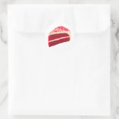 Red Velvet Cake Slice Runder Aufkleber (Tasche)