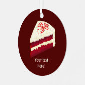 Red Velvet Cake Slide mit Zuckerguss - Text hinzuf Ornament Aus Metall (Vorderseite links)