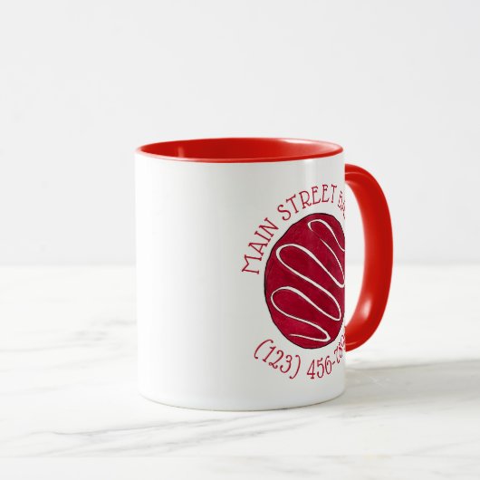 Red Velvet Cookie Business Bäckerei Bake Shop Tasse (VorderseiteRechts)