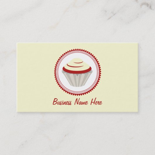 Red Velvet Cupcake Business Card Visitenkarte (Vorderseite)
